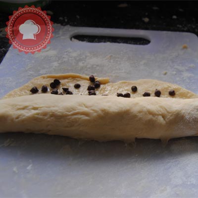 recette en images de baguettes viennoises aux pépites de chocolat