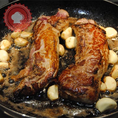 recette en images de filet mignon en sauce aux gousses d’ail