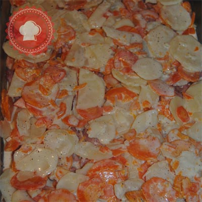 recette gratin carottes patates lardons