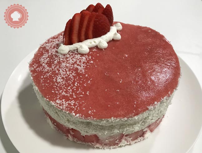 recette en images entremet coco fraise