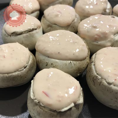Recette de champignons frais crème de poivrons