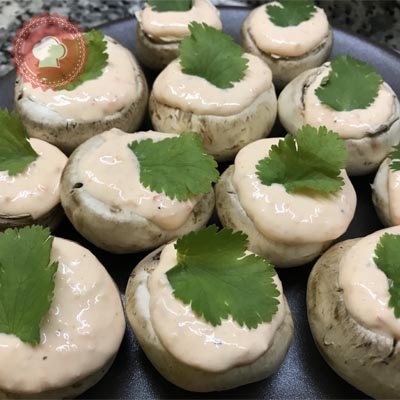 Recette de champignons frais crème de poivrons