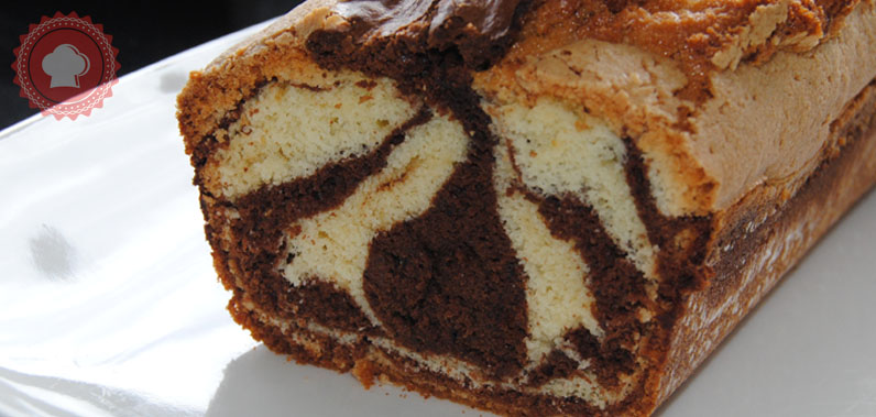 recette en images du cake marbré