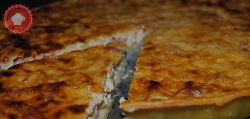 recette en images de quiche épicée aux poireaux et lardons