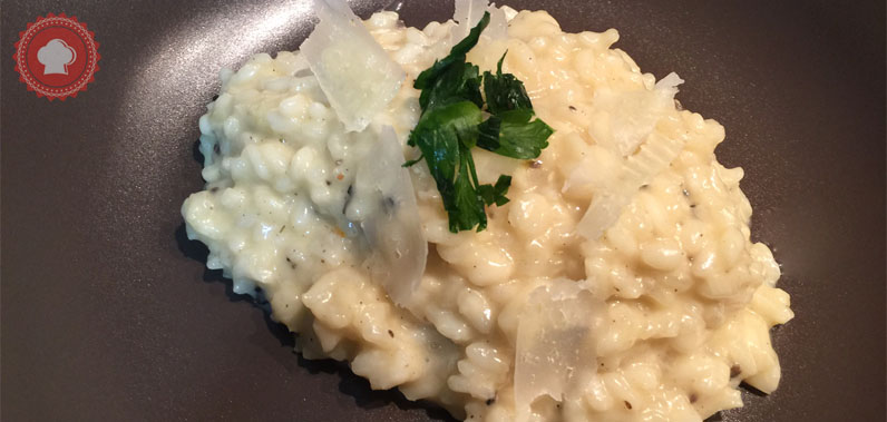 Recette de risotto aux truffes et Manchego